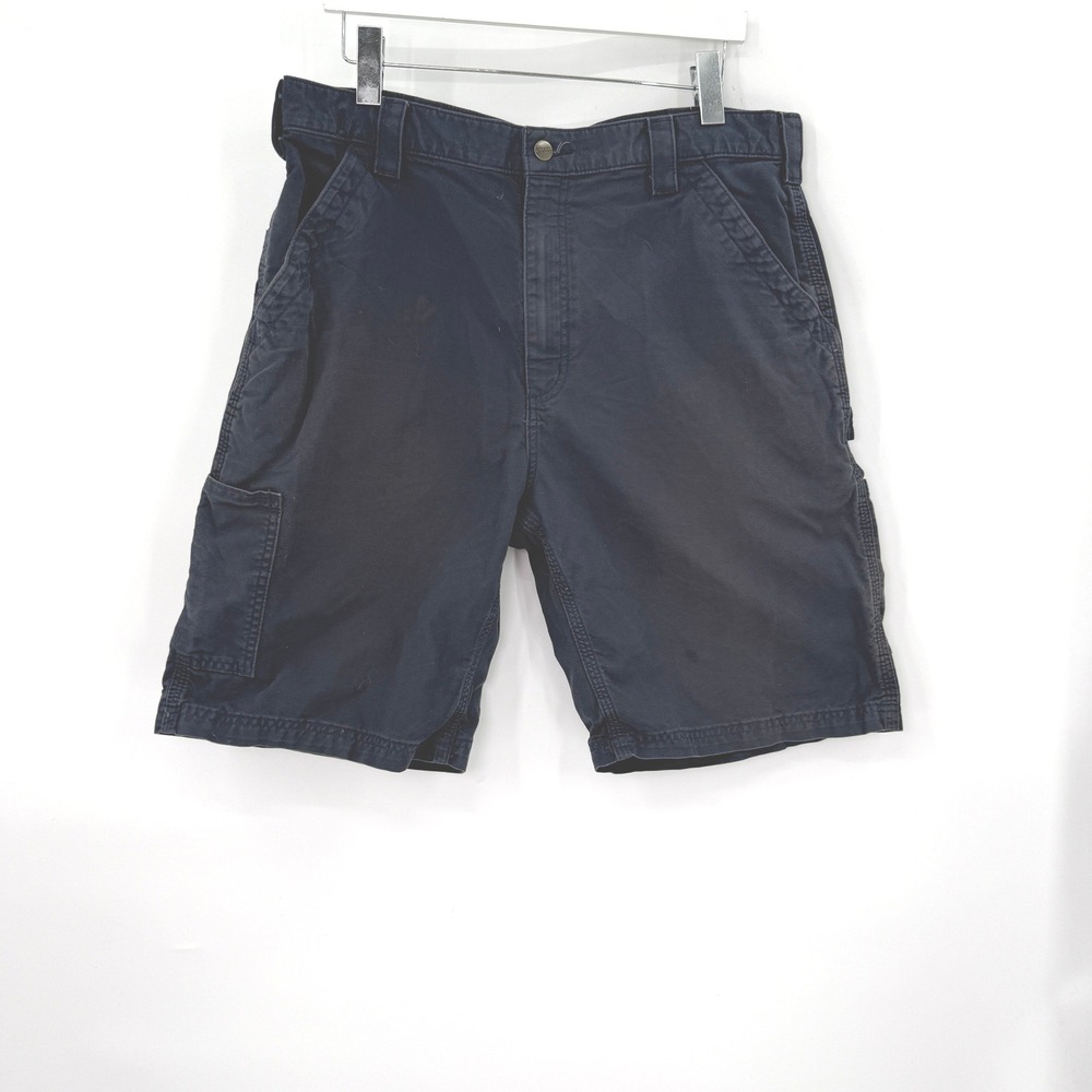 Carhartt Carpenter Shorts Mens 36 Distressed Faded Blue Workwear Gorpcore Grunge